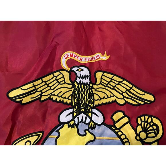 Marine Corps Embroidered Flag 59x36 Double-Sided Premium Nylon Brass Grommets - Picture 3 of 5